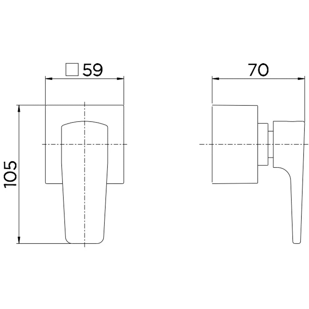 Acabamento p/ Registro Base Deca 3/4' de Parede p/ Lavatório Lift Ônix - Docol