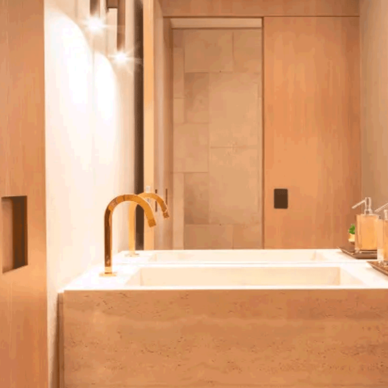 Torneira de Mesa Bica Baixa Tube p/ Lavatório - Gold - Deca