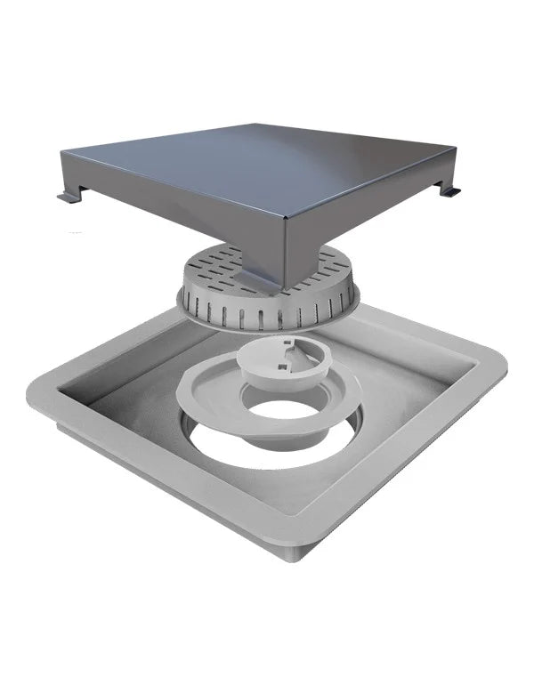 Ralo Linear Square 15x15 cm - Tampa Inox - Elleve