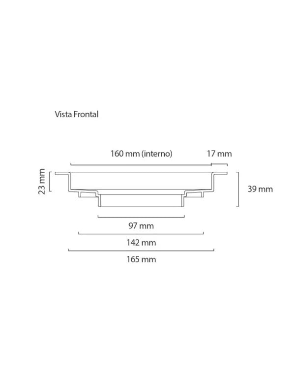 Ralo Linear Square 15x15 cm - Tampa Inox - Elleve