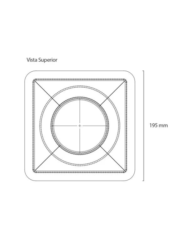 Ralo Linear Square 15x15 cm - Tampa Inox - Elleve