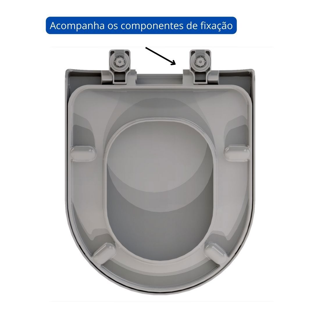 Assento Termofixo Carrara Soft Close - Cinza Antracit - Tupan