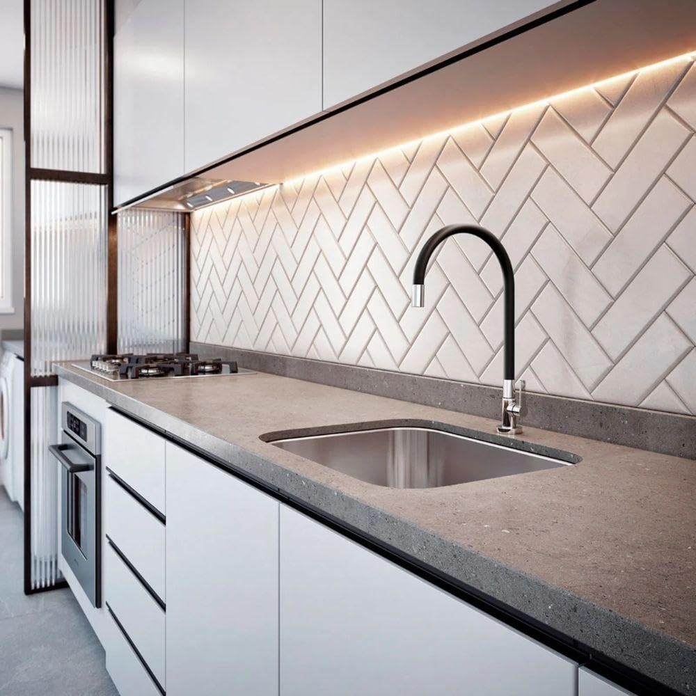 Torneira Bica Alta de Mesa p/ Cozinha Galiflex - Cromado/Preta - Docol