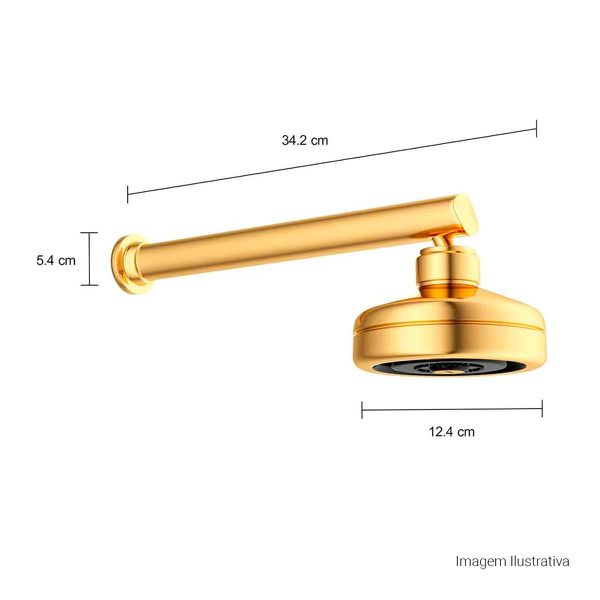 Chuveiro com Tubo Reto de Parede Acqua Plus - Gold - Deca