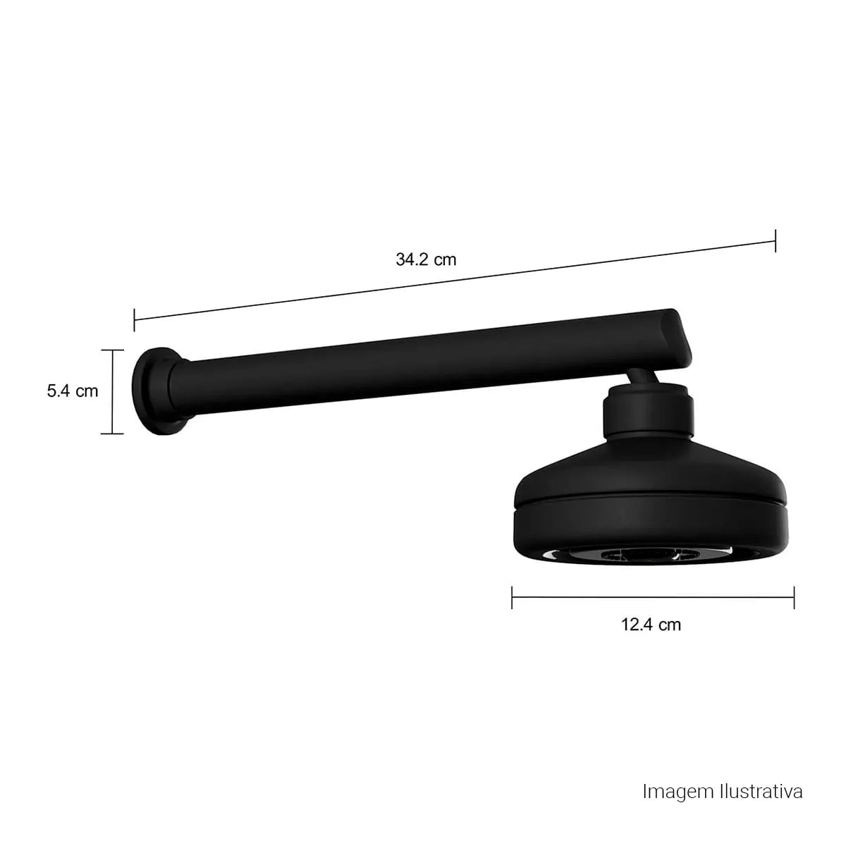 Chuveiro com Tubo Reto de Parede Acqua Plus - Black Matte - Deca