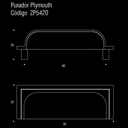 Puxador Plymouth - Preto - Zen