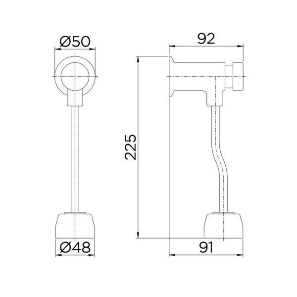 Válvula de Mictório Compact PressMatic - Cromado - Docol