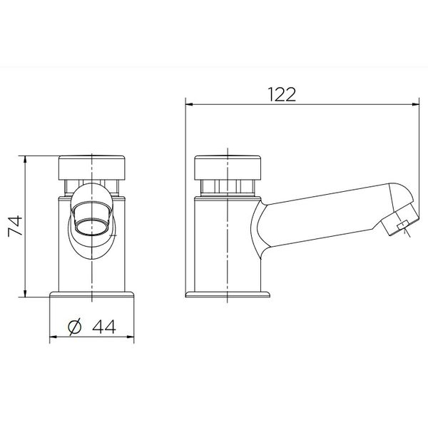 Torneira p/ Banheiro Compact PressMatic - Cromado - Docol