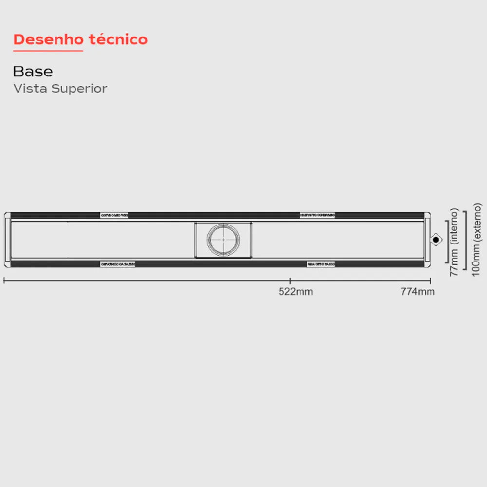 Ralo Linear Versatile Central 50cm - Oculto - Elleve