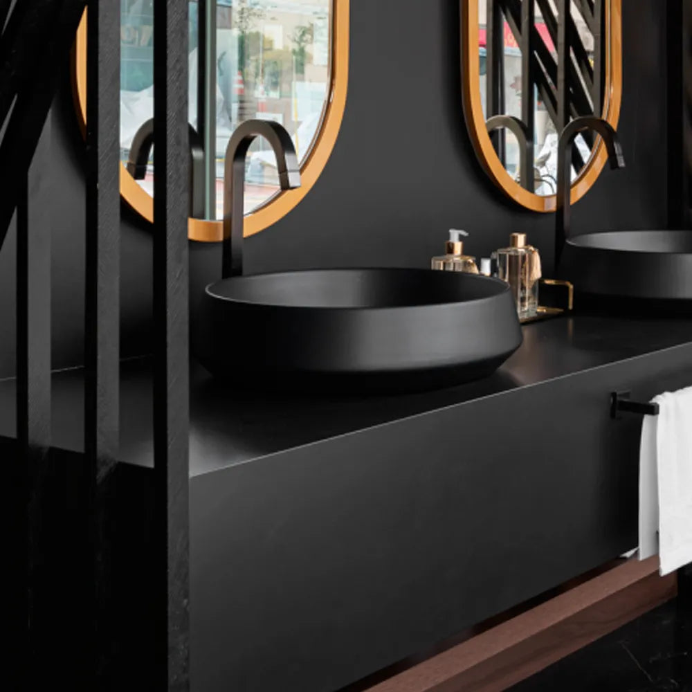 Torneira de Mesa Tube Bica Alta p/ Lavatório - Black Matte - Deca