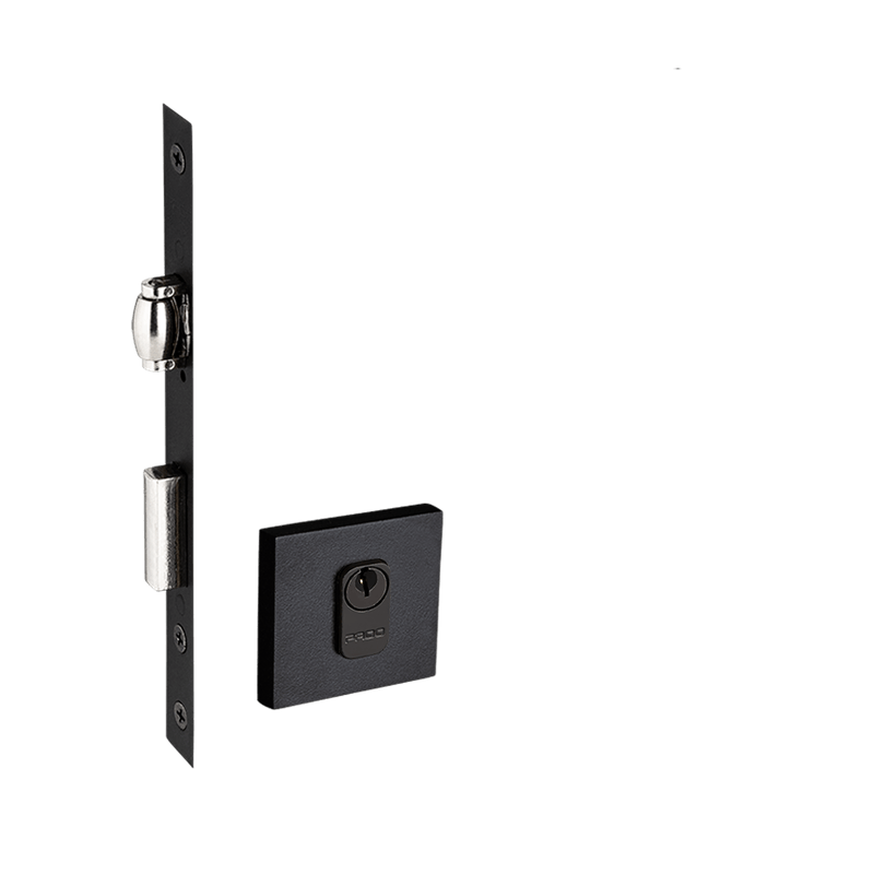 Fechadura Rolete 74mm Roseta Quadrada 462/55RE - Preto - Pado