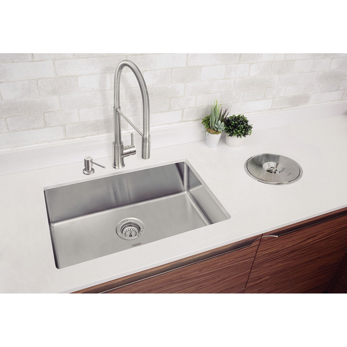 Cuba Quadrum 70 Undermount c/ Válvula - Inox Escovado - Tramontina