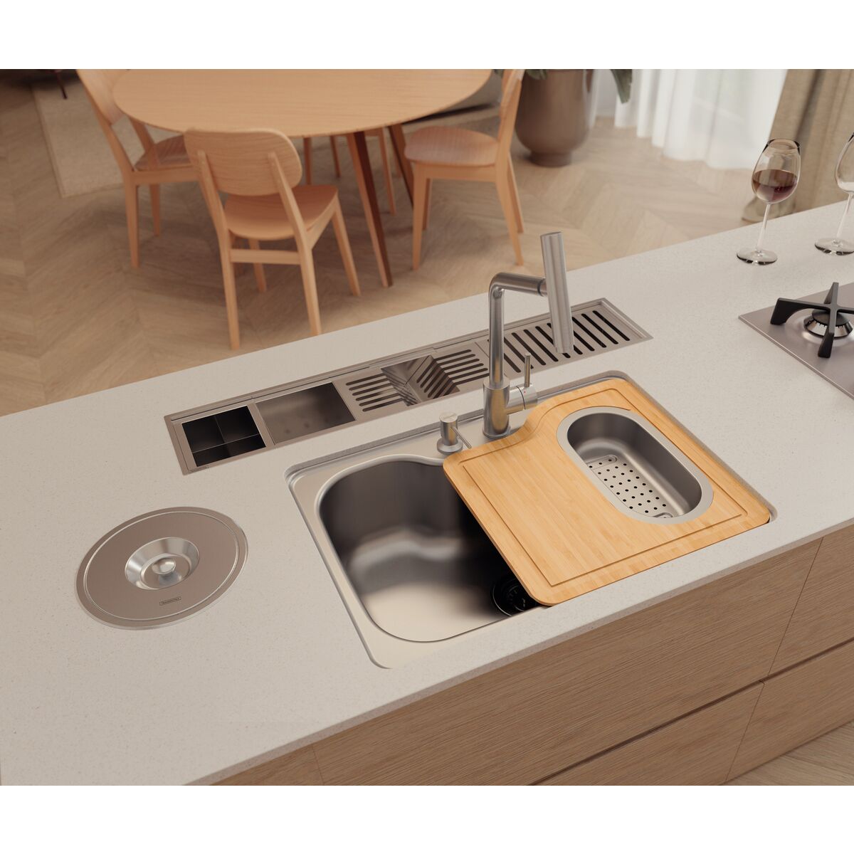 Lixeira de Embutir Clean Round 5L - Inox Escovado - Tramontina