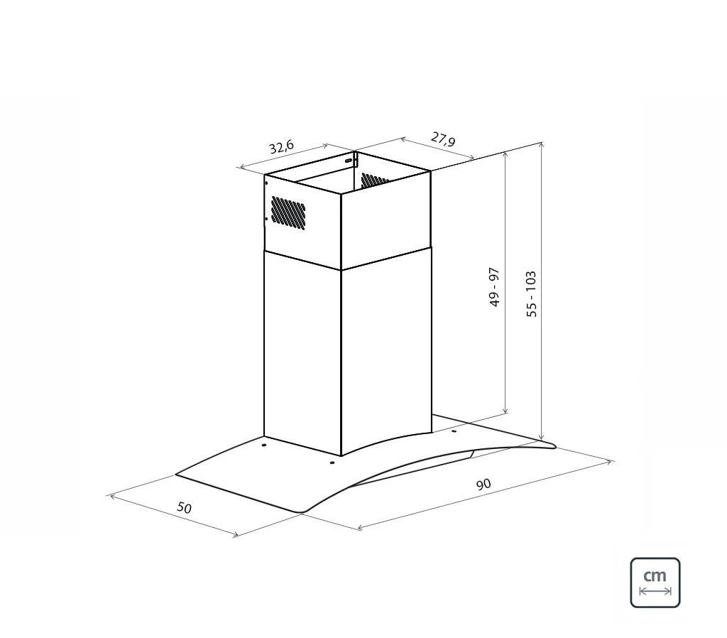 Coifa de Parede New Vetro 90cm - 110V/127V - Tramontina