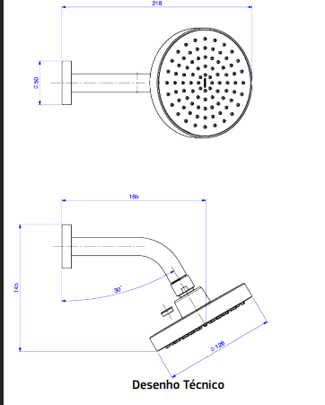 Chuveiro de Parede Flex Redondo -2081.C.STD - Cromado - Deca