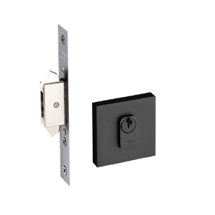 Fechadura Correr Externa Roseta Quadrada - Preto - Pado
