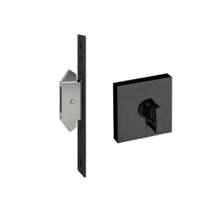 Fechadura Correr p/ Banheiro Roseta Quadrada - Preto - Pado