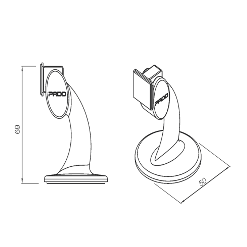 Fixador de Porta Magnético SM-035 - Cromado - Pado