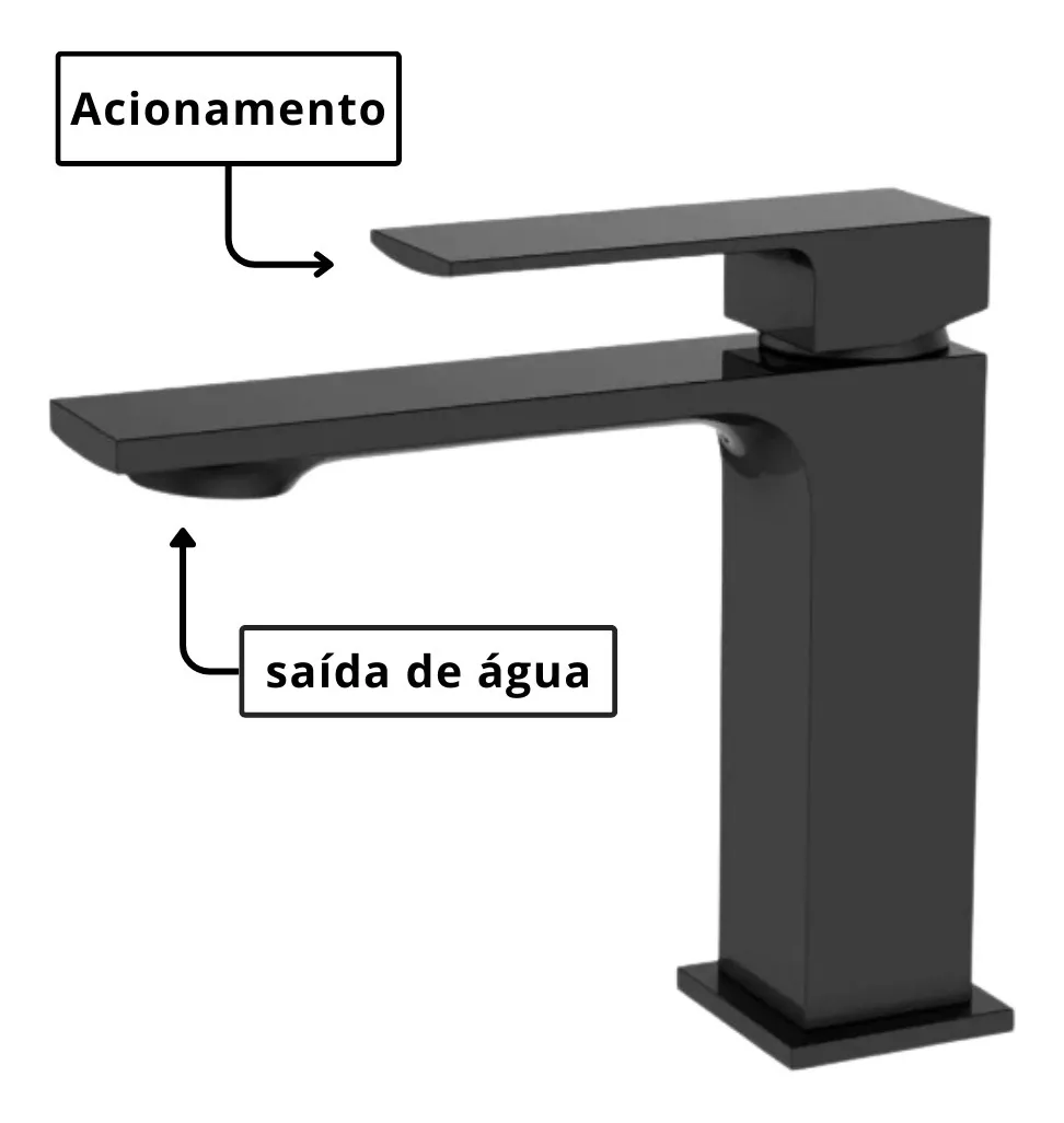 Misturador Monocomando Bica Baixa Lx2296B - Black Matte - Lexxa