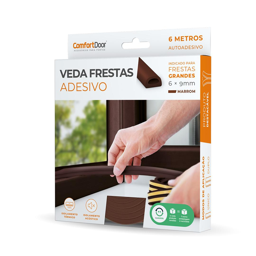 Veda Frestas Adesivo 4x9mm - Branco - ComfortDoor