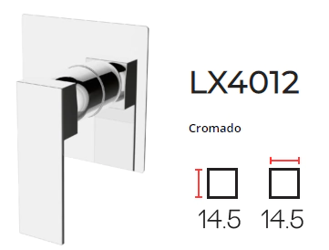 Acabamento Monocomando LX4012 - Cromado - Lexxa