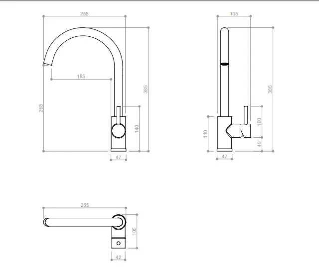 Misturador Monocomando p/ Cozinha RB3385 - Aço Escovado - Rubinettos