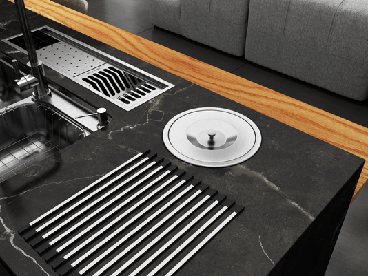 Lixeira de Embutir Clean Round 8L - Inox Escovado - Tramontina