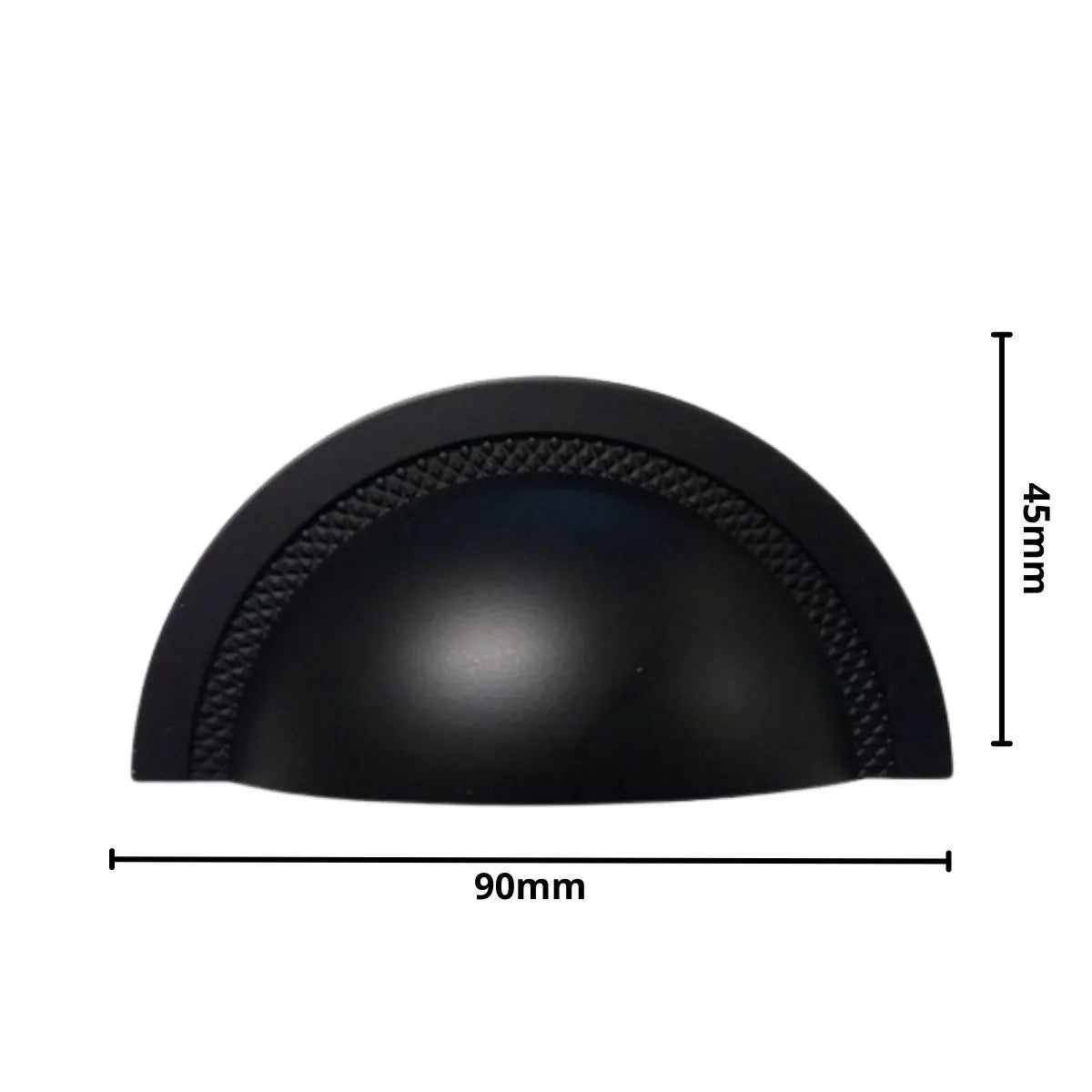 Puxador Tipo Concha Shell 64mm - Preto - Zen